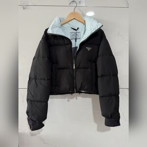 Prada Black Cropped Puffer Jacket